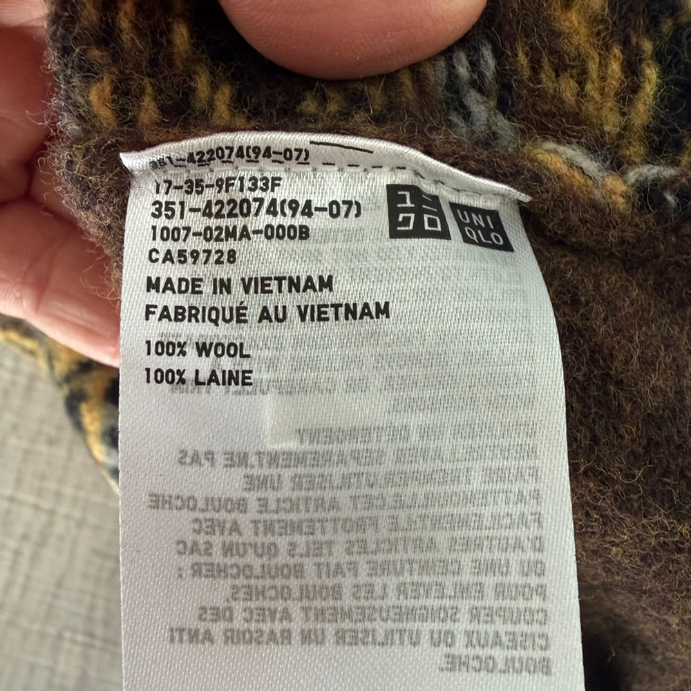 JW Anderson Uniqlo FW19 Men's Brown and Yellow Patterned Turtleneck Sweater Sz L - Picture 4 of 6